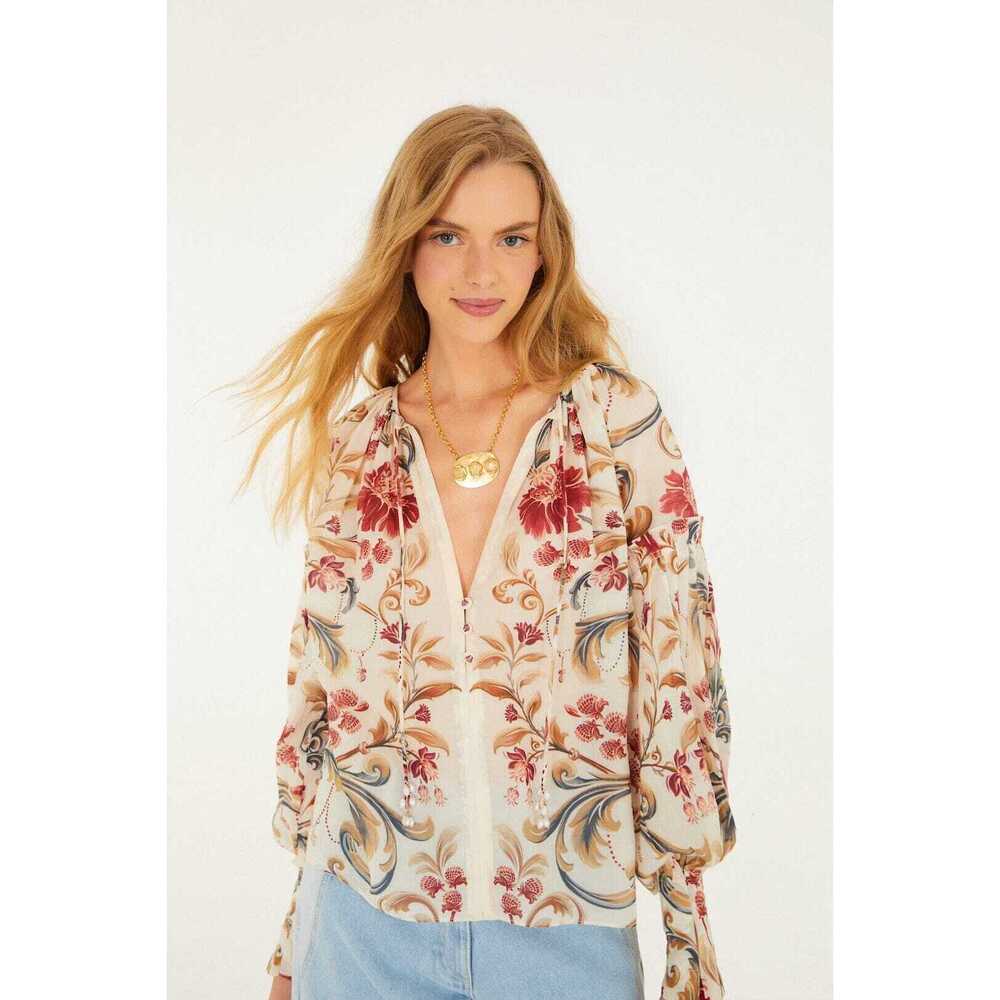 Sand Royal Garden Tassels Blouse